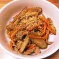 pe_summer☆'s cooksnap of when they made 新ごぼうで豚肉入り笹切りきんぴら.