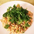 まーこ2310's cooksnap of when they made 豚ひき肉と干しエビのパクチー飯.