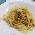 juelmi's cooksnap of when they made オイルサーデンと春野菜のペペロンチーノ！.