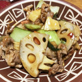k-e-i's cooksnap of when they made 辛旨☆豚肉と蓮根のユイシャン炒め.