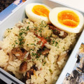 すーざん2015's cooksnap of when they made おうちごはん！きのことベーコンのピラフ.