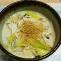 ★抹茶せんべい★'s cooksnap of when they made つるとんたん風定番にしたい鶏白湯のうどん.