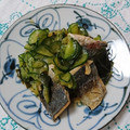 イチゴ、イチゴ。's cooksnap of when they made アジときゅうり・わかめの酢の物♪.