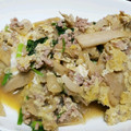 asakorai's cooksnap of when they made ひき肉で☆柳川風卵とじ.