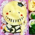 natumix's cooksnap of when they made 殺せんせー 簡単オムライス キャラ弁.