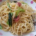 みーちゃんmd's cooksnap of when they made 小松菜とウインナーのパスタ.