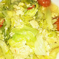にしちよ's cooksnap of when they made スピード料理！レタスとトマトの卵とじ.