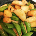 kaosak's cooksnap of when they made ながいもとスナップえんどうの簡単炒め.