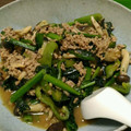せつせつせつ's cooksnap of when they made 茄子と挽肉ほうれん草の甘味噌炒め.