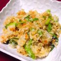 nosso's cooksnap of when they made ごま油が香る、青菜と鮭の炒飯.