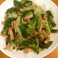 ゆすひと's cooksnap of when they made 葉玉ねぎと厚切りベーコンの炒め物.