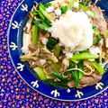 ふたごゆき's cooksnap of when they made ランチ＊豚肉と小松菜、舞茸の和風パスタ.