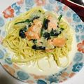 s2まる。's cooksnap of when they made スモークサーモンのクリームパスタ.