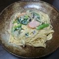 あっこ☺'s cooksnap of when they made ほうれん草とたまごのバター醤油パスタ.
