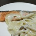なむなむキッチン's cooksnap of when they made 鮭のムニエル☆豆乳ホワイトソースがけ.