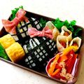 kaori_k04's cooksnap of when they made ＊キャラ弁＊　チェックのおにぎり♡.