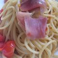 りーこP's cooksnap of when they made 焼きトマトと生ハムのガーリックパスタ.