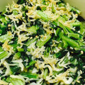 ヤマダひまわり's cooksnap of when they made 蕪の葉としらすのゴマ油炒め☆つくおきも○.