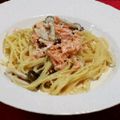 ジュノりん's cooksnap of when they made スモークサーモンのクリームスパゲッティ.