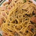 boyandgirl's cooksnap of when they made マヨ＆焼肉たれのやみつきパスタ.