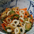 つばめこ's cooksnap of when they made 超簡単！きゅうりとちくわのごまあえ.