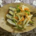 ☆Rokko☆'s cooksnap of when they made イワシとごぼう・ピーマンの酢の物♪.