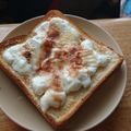 かんなのたまご's cooksnap of when they made 水切りヨーグルトで☆チーズケーキトースト.