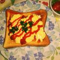 ももちゃんのれしぴ's cooksnap of when they made 簡単アレンジ！オムライス風トースト！.