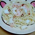 蝶乃。's cooksnap of when they made ★旦那が喜ぶ★我が家の海鮮パスタ.