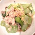 1000マイル's cooksnap of when they made 絶品!豚肉とﾁﾝｹﾞﾝ菜の卵炒め♪.