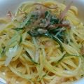 下つ弓張り's cooksnap of when they made ツナと水菜の和風パスタ.