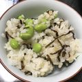 mihomine's cooksnap of when they made 枝豆と塩昆布のもち麦入り混ぜご飯.