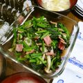 ozakyon's cooksnap of when they made ほうれん草としめじとベーコンのソテー.