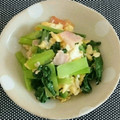 s＊ato＊i's cooksnap of when they made たちまち完成☆小松菜ベーコンと卵の炒め物.