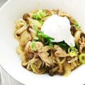 kiminov's cooksnap of when they made 豚もやしあんかけ丼〜温玉のせ〜.