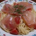 Ocean_ray's cooksnap of when they made 生ハムとトマトの冷製パスタ！.