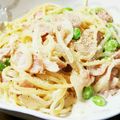 kojyu's cooksnap of when they made アスパラとベーコンのクリームスパゲティ.