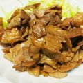 まり's cooksnap of when they made 簡単！美味しい〜豚バラだけで生姜焼き♡.