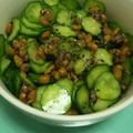 あゃぶぅ's cooksnap of when they made 簡単節約 納豆とキュウリのゆかりナムル.