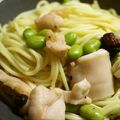 maruru-nn's cooksnap of when they made ピリ辛！たこと枝豆のガーリックパスタ.