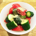 すみれのの's cooksnap of when they made 簡単5分＊こく旨白だしトマトときゅうり.