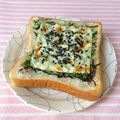 さやねぇ☆'s cooksnap of when they made しらす・葱・海苔の胡麻ラー油トースト.