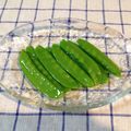 violets's cooksnap of when they made ツヤツヤの絹さや.