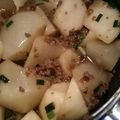 食慾旺盛's cooksnap of when they made 肉大根＊ほっこりこっくり甘辛そぼろの煮物.