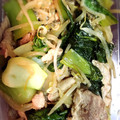 クック1AT3VJ☆'s cooksnap of when they made 豚こまと青梗菜のにんにく醤油炒め.