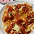 えりりんちゃん♡'s cooksnap of when they made ボリューム満点！大満足なキムチ餃子ピザ.