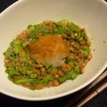 みくじん's cooksnap of when they made 生の春菊　からし納豆おろし和え.