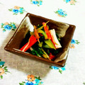 SP♪'s cooksnap of when they made カニカマと不断草のwasabi 和え.