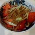 kumicyoo's cooksnap of when they made トマト茗荷の和風サラダ手作りドレッシング.