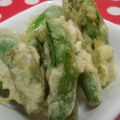ひろ0331's cooksnap of when they made スナップエンドウの天ぷら.